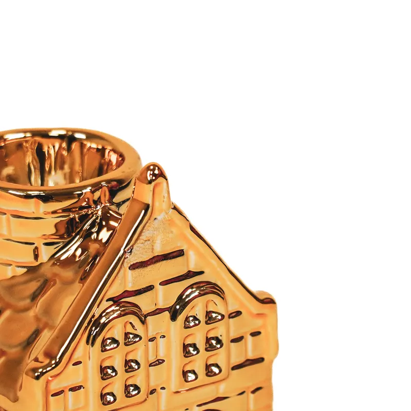 Kerzenhalter in Hausform aus Keramik für dein Zuhause von Housevitamin in Goldfarben, Ansicht 5