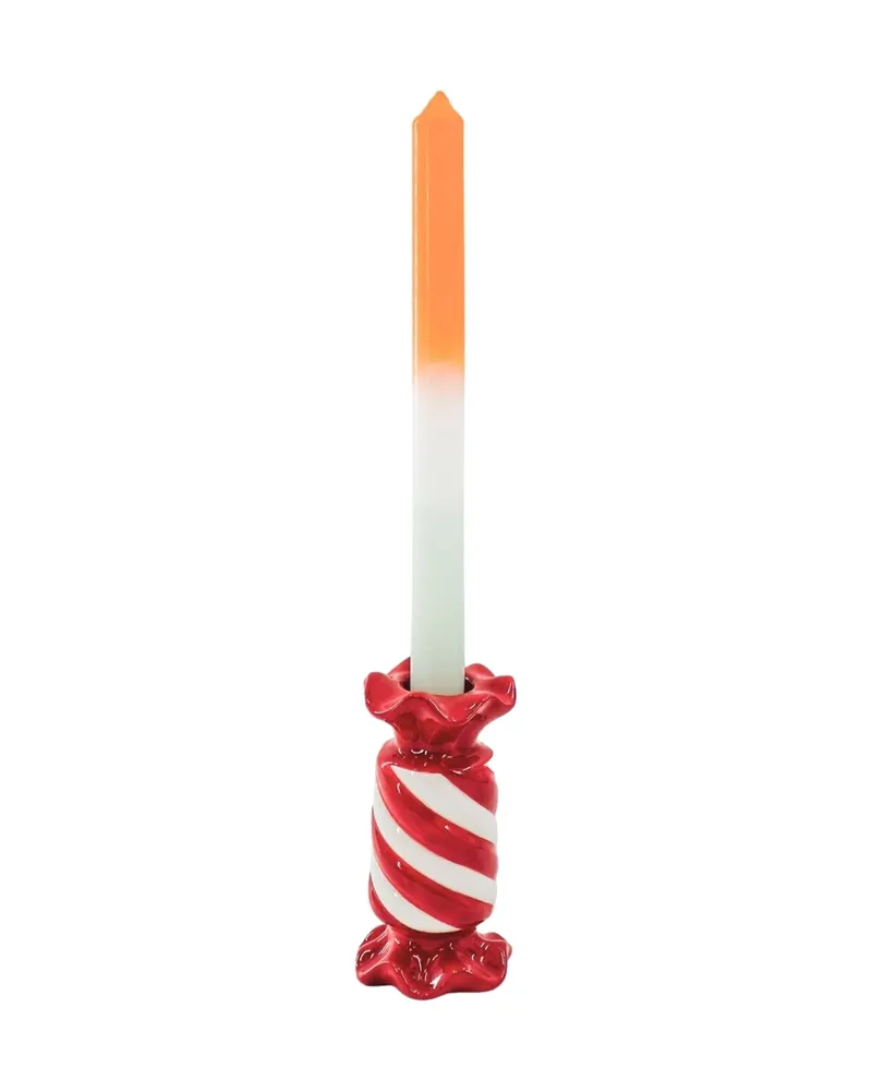 Kerzenhalter Toffee Candy aus Keramik in Rot und Weiß von Housevitamin in Rot/Weiß, Ansicht 1