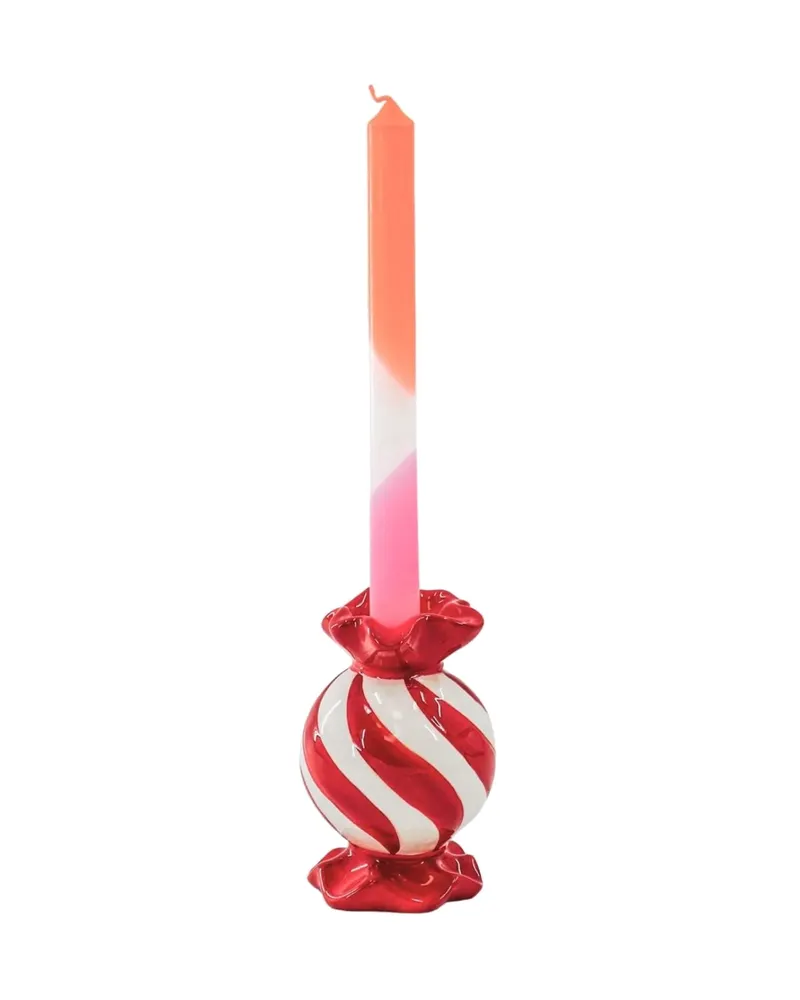 Kerzenhalter Toffee Candy aus Keramik für Tafelkerzen von Housevitamin, 8,5 × 8,5 × 13 cm, Ansicht 1