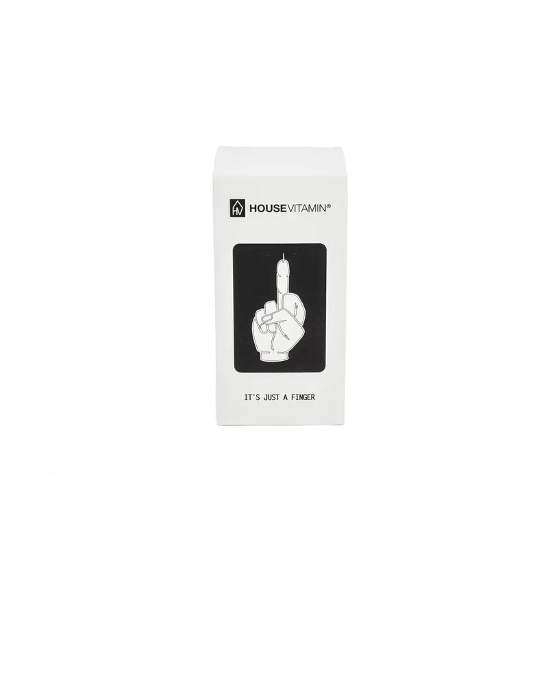 Mittelfinger-Kerze aus Wachs mit frechem Motiv von Housevitamin in Weiß, 10 × 9 × 17 cm, Ansicht 4