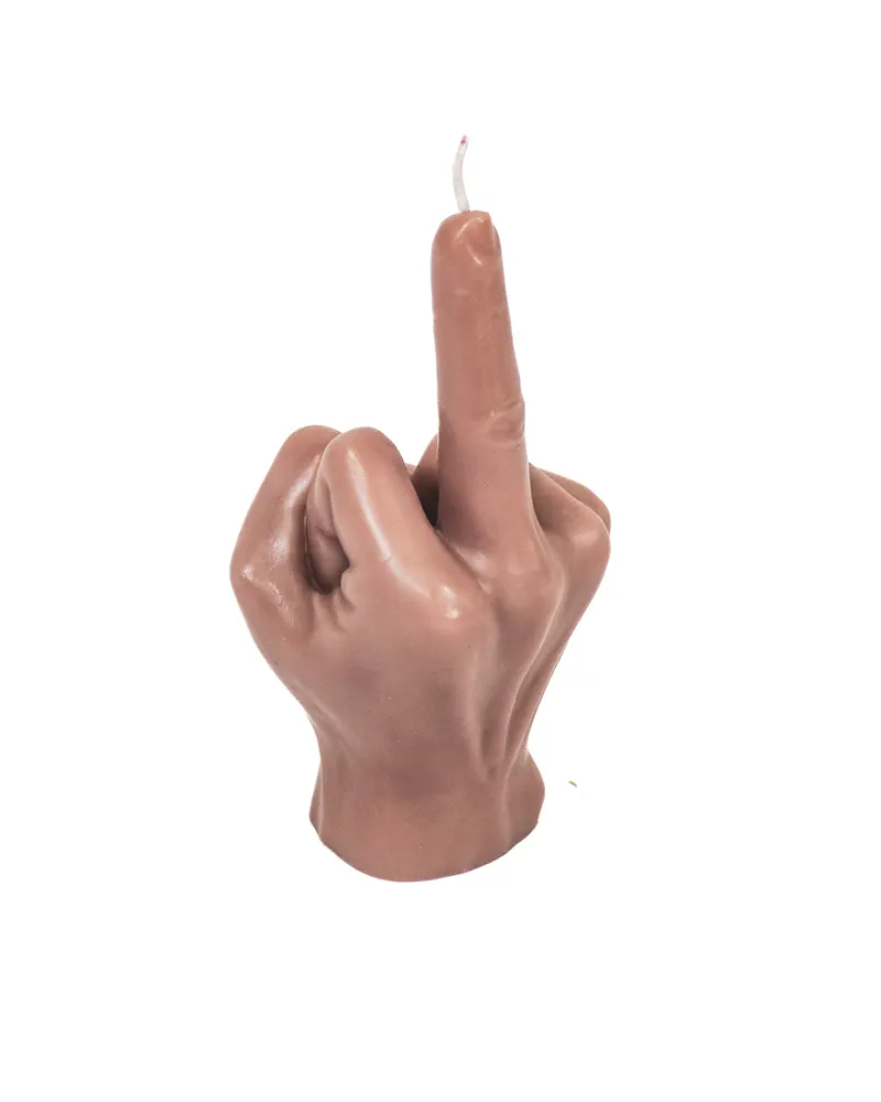 Mittelfinger-Kerze aus Wachs mit frechem Motiv von Housevitamin in Taupe, 10 × 9 × 17 cm, Ansicht 5