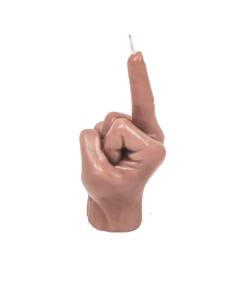 Mittelfinger-Kerze aus Wachs mit frechem Motiv von Housevitamin in Taupe, 10 × 9 × 17 cm, Ansicht 7