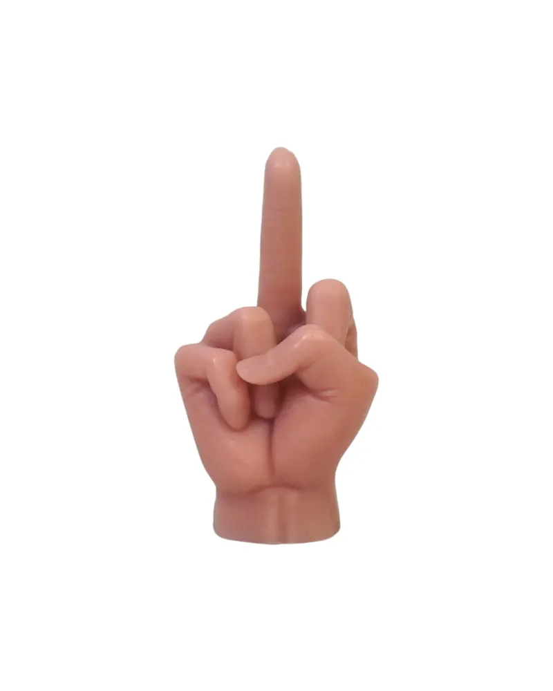 Mittelfinger-Kerze aus Wachs mit frechem Motiv von Housevitamin in Rosa, 10 × 9 × 17 cm, Ansicht 1