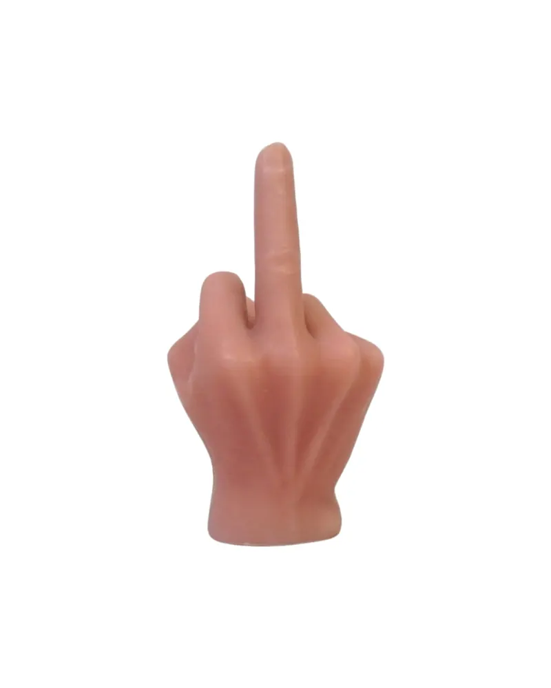 Mittelfinger-Kerze aus Wachs mit frechem Motiv von Housevitamin in Rosa, 10 × 9 × 17 cm, Ansicht 3
