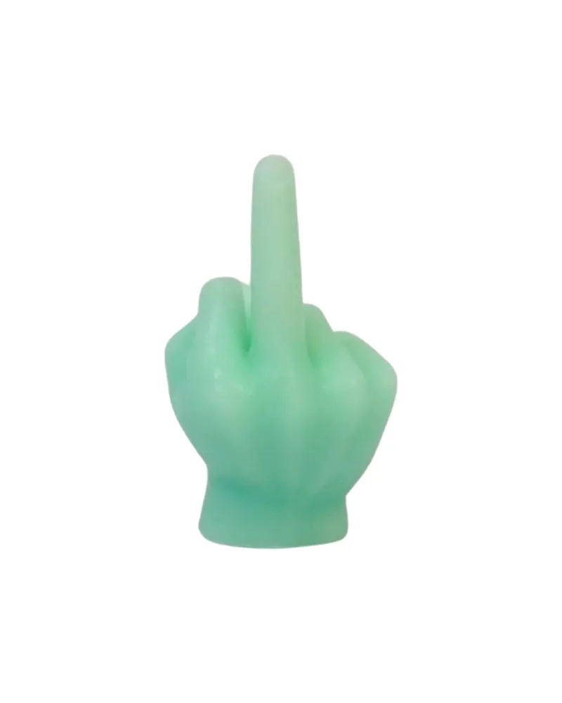 Mittelfinger-Kerze aus Wachs mit frechem Motiv von Housevitamin in Mint, 10 × 9 × 17 cm, Ansicht 2