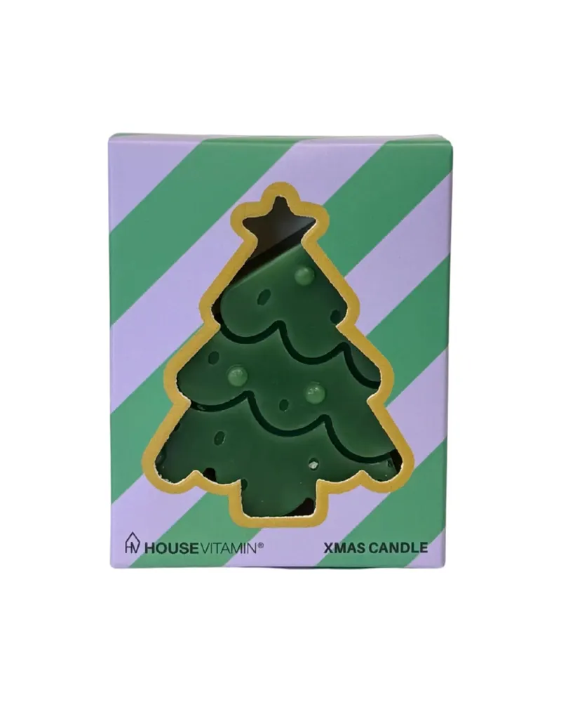 Grüne Weihnachtsbaum-Kerze aus Wachs in Geschenkbox von Housevitamin in Grün, Ansicht 3