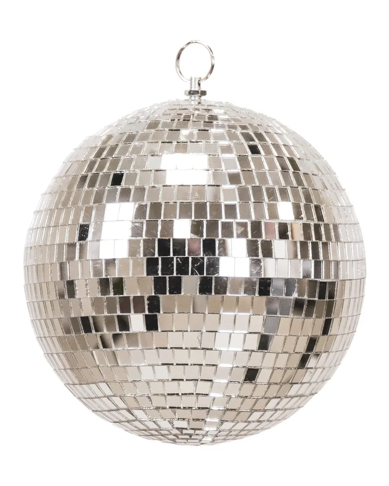 Weihnachtsanhänger Discokugel aus Schaumstoff mit Glasplättchen von Housevitamin in Silber, 25 × 25 × 25 cm, Ansicht 1