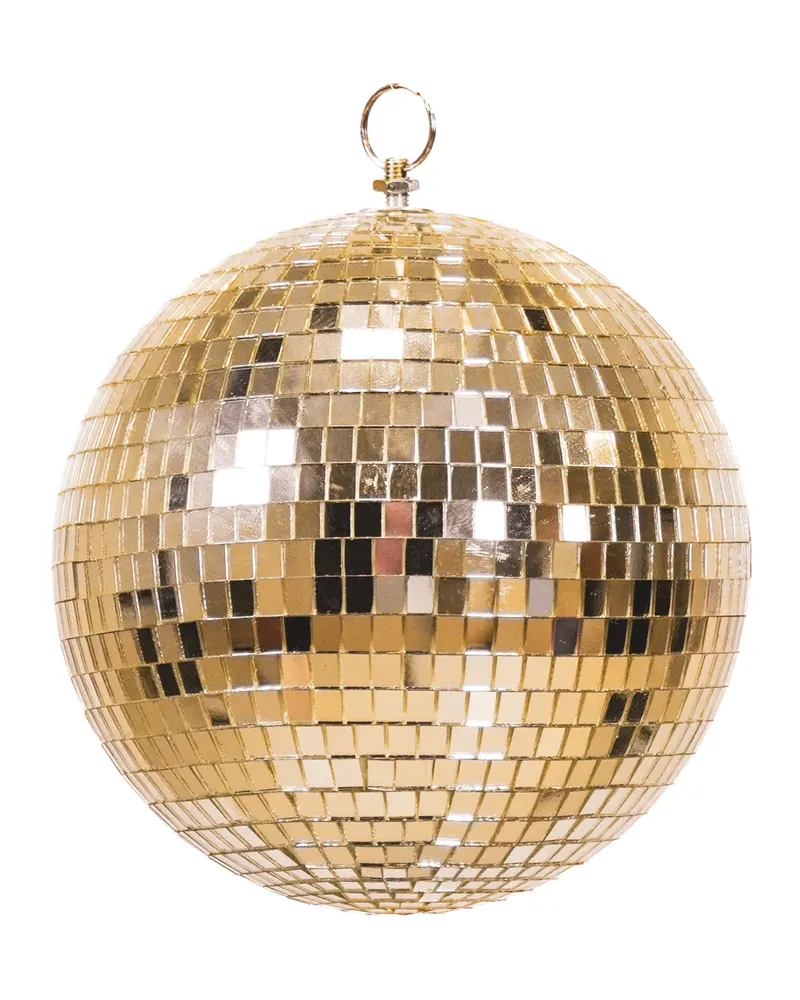 Weihnachtsanhänger Discokugel aus Schaumstoff mit Glasplättchen von Housevitamin in Gold, 30 × 30 × 30 cm, Ansicht 1