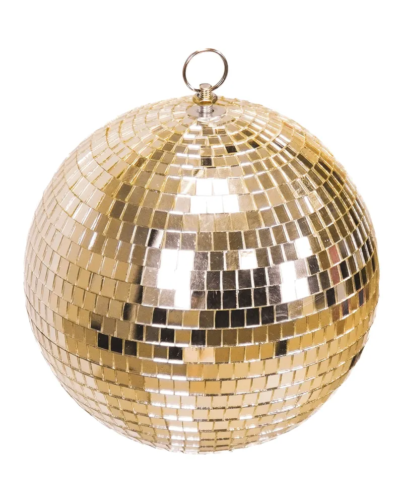 Weihnachtsanhänger Discokugel aus Schaumstoff mit Glasplättchen von Housevitamin in Gold, 30 × 30 × 30 cm, Ansicht 3