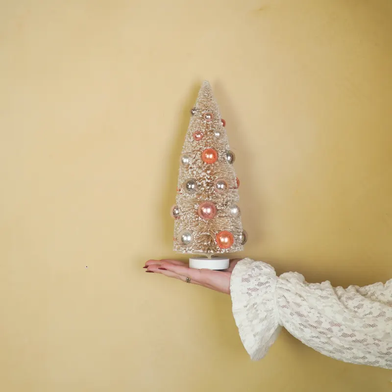Künstlicher Weihnachtsbaum aus Sisal und Kunststoff von Housevitamin in Taupe, 12 × 31 cm, Ansicht 5