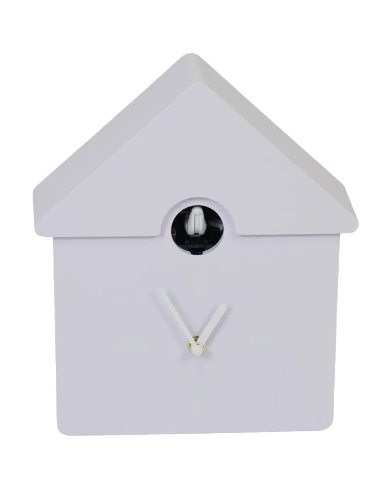 Kuckuck-Wanduhr aus Kunststoff mit Stundenruf von Housevitamin in Flieder, 24 × 27 × 9 cm, Ansicht 2