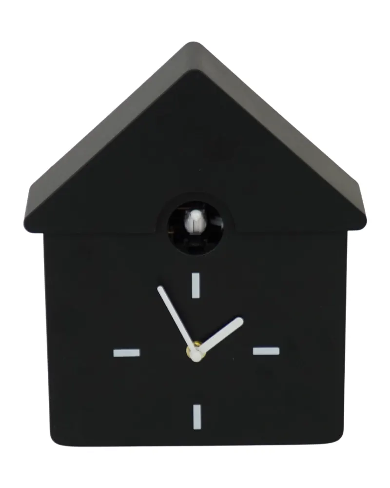 Kuckuck-Wanduhr aus Kunststoff mit Stundenruf von Housevitamin in Schwarz, 24 × 27 × 9 cm, Ansicht 1