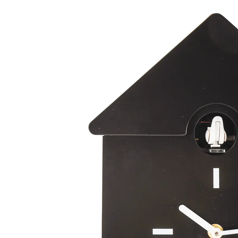 Kuckuck-Wanduhr aus Kunststoff mit Stundenruf von Housevitamin in Schwarz, 24 × 27 × 9 cm, Ansicht 2
