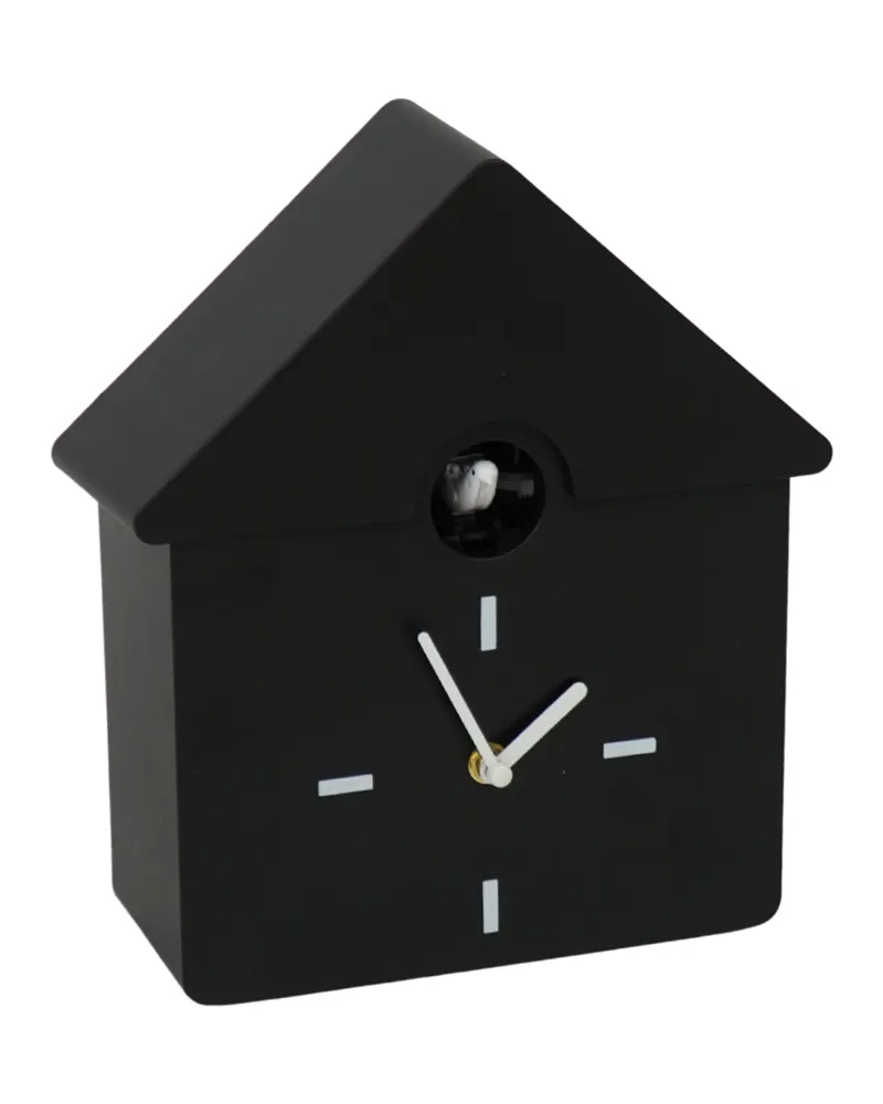 Kuckuck-Wanduhr aus Kunststoff mit Stundenruf von Housevitamin in Schwarz, 24 × 27 × 9 cm, Ansicht 6