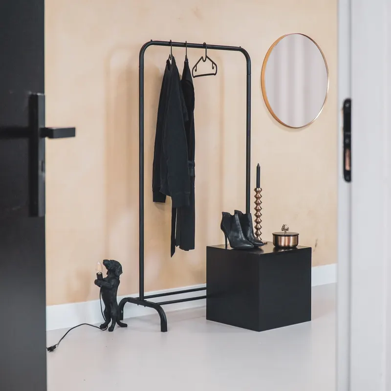Metall-Garderobenständer zum Aufhängen von Kleidung von Housevitamin in Schwarz, 80 × 40 × 150 cm, Ansicht 7