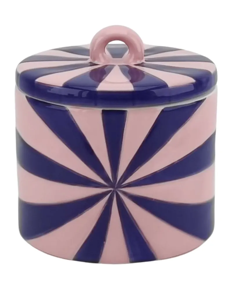 Dekorative Dose Swirl aus Dolomit mit Deckel von Housevitamin in Blau/Rosa, 11 × 11 × 11,5 cm, Ansicht 1
