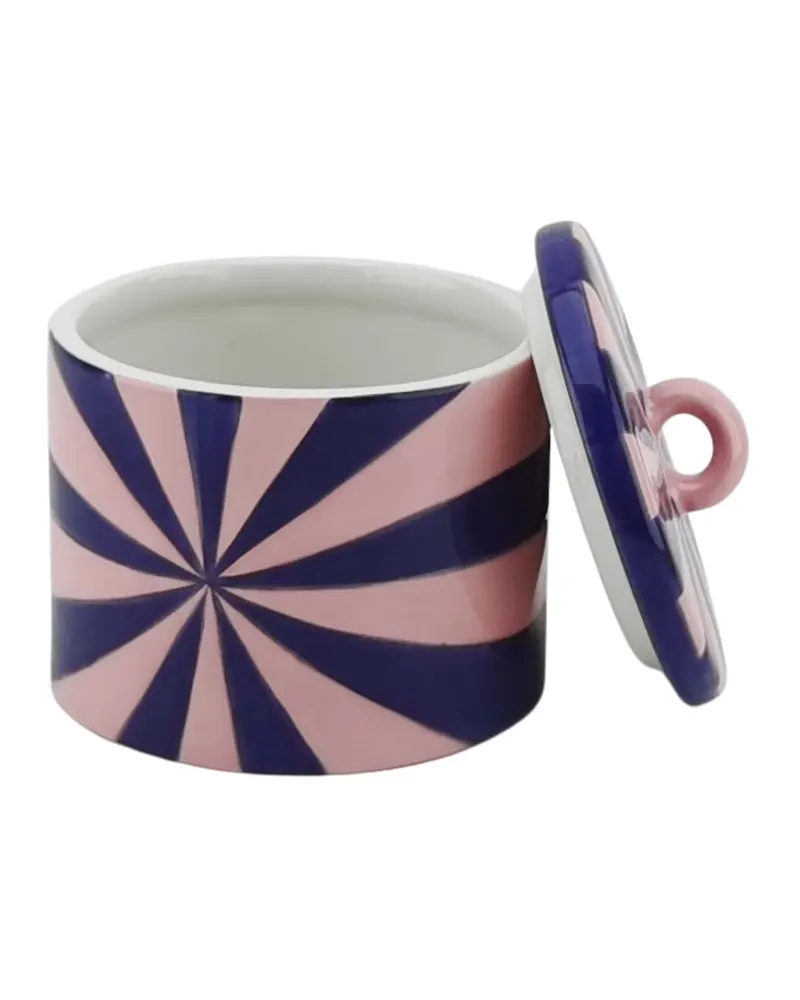Dekorative Dose Swirl aus Dolomit mit Deckel von Housevitamin in Blau/Rosa, 11 × 11 × 11,5 cm, Ansicht 3