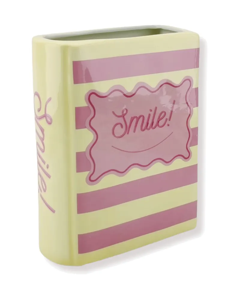 Buchvase aus Dolomit in zwei Farbvarianten von Housevitamin in Gelb/Pink, 16,5 × 7,5 × 21,5 cm, Ansicht 1