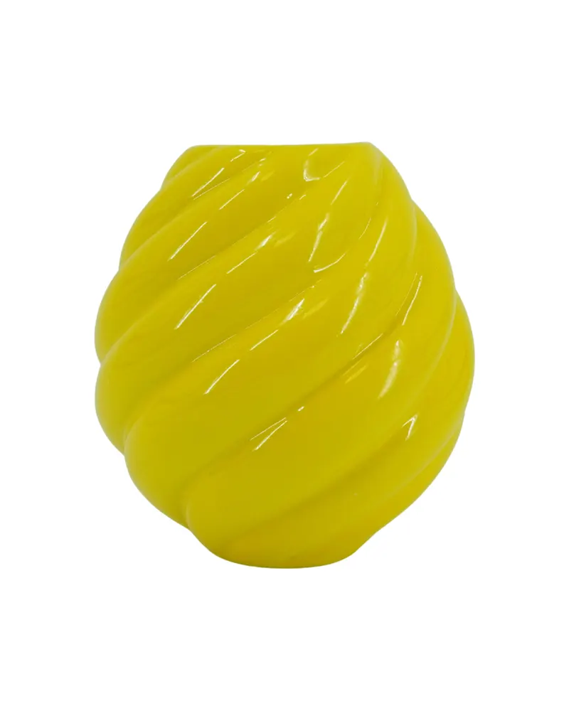 Keramikvase Swirl mit verspieltem Design, Gelb