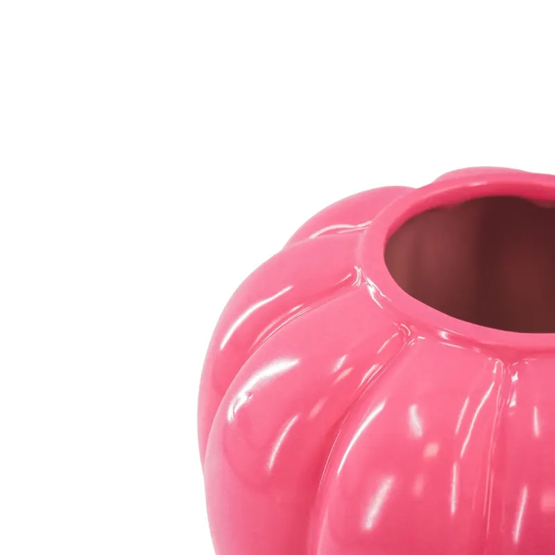Keramikvase Swirl mit verspieltem Design von Housevitamin in Neonpink, 20 × 20 × 21,5 cm, Ansicht 4