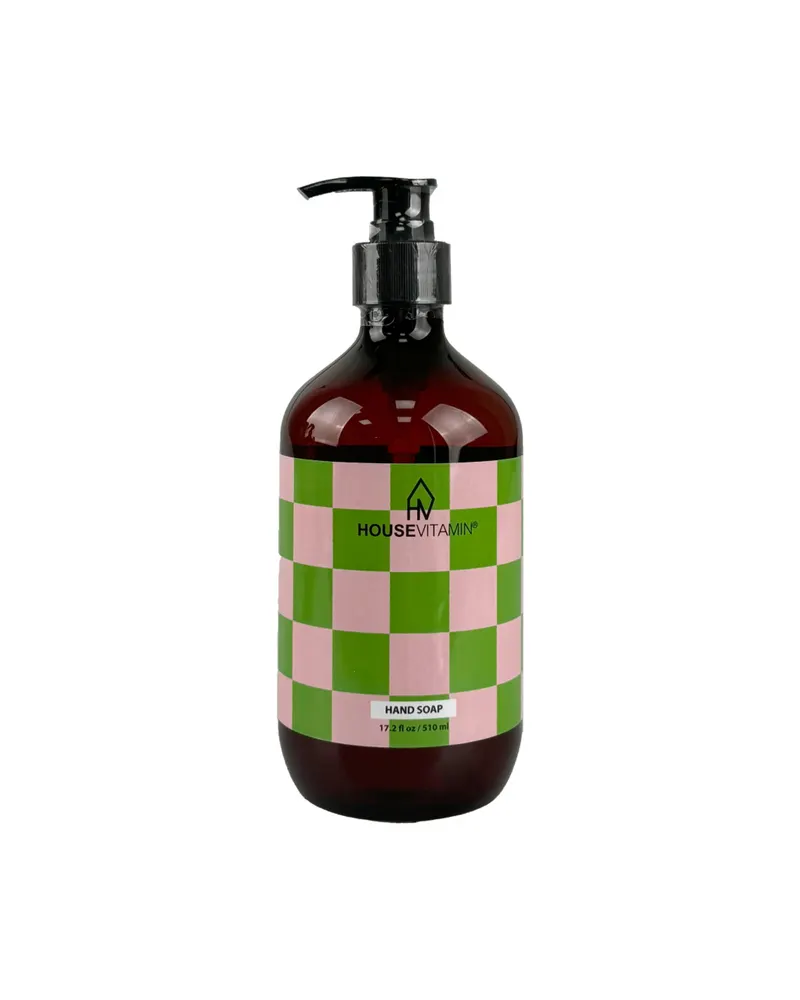 Vegane Handseife mit Gurkenduft und Pumpflasche, Braun mit schwarzer Pumpe