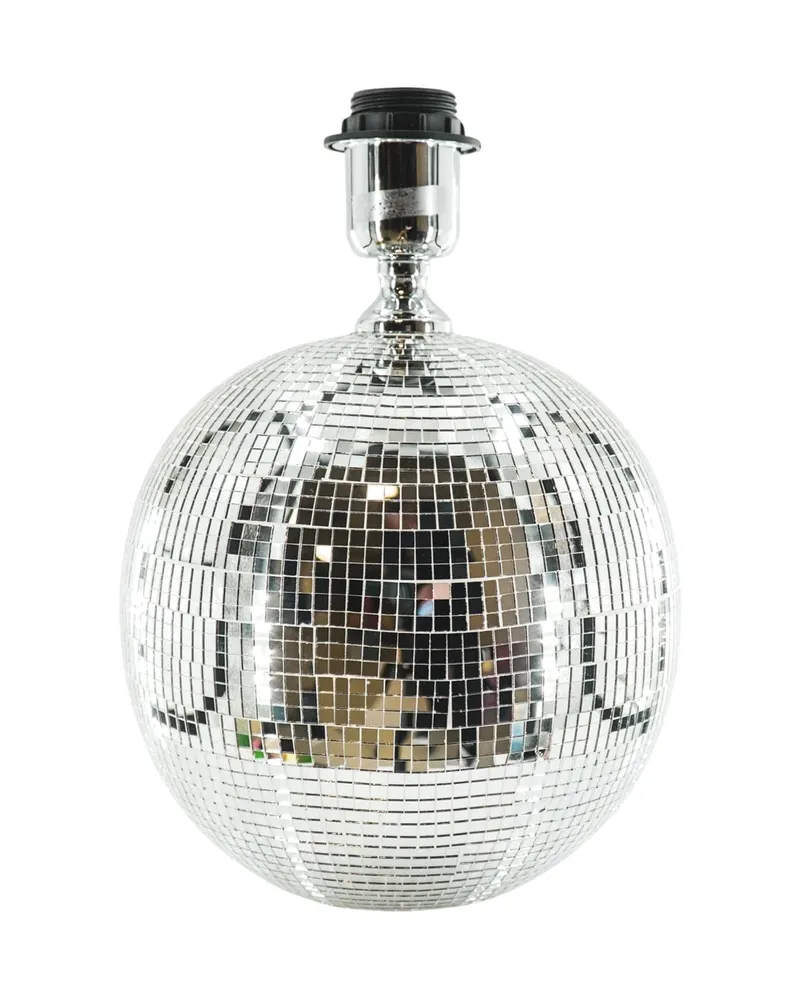 Disco-Tischlampe aus Glas mit Spiegelplättchen von Housevitamin in Silber, 20 × 20 × 20 cm, Ansicht 1