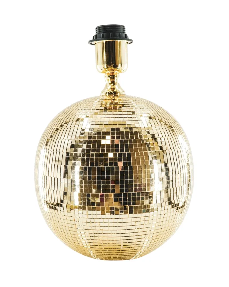 Disco-Tischlampe aus Glas mit Spiegelplättchen von Housevitamin in Gold, 20 × 20 × 20 cm, Ansicht 1