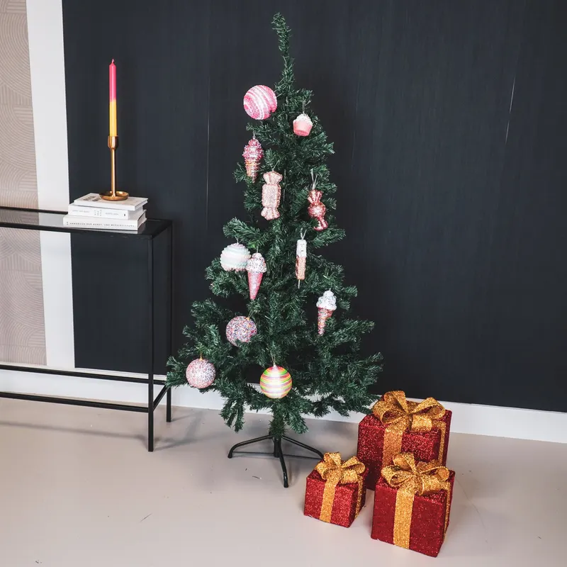 LED-Weihnachtsgeschenkboxen aus Polystyrol, 3er-Set von Housevitamin in Rot/Goldfarben, 15, 20 und 25 cm, Ansicht 5