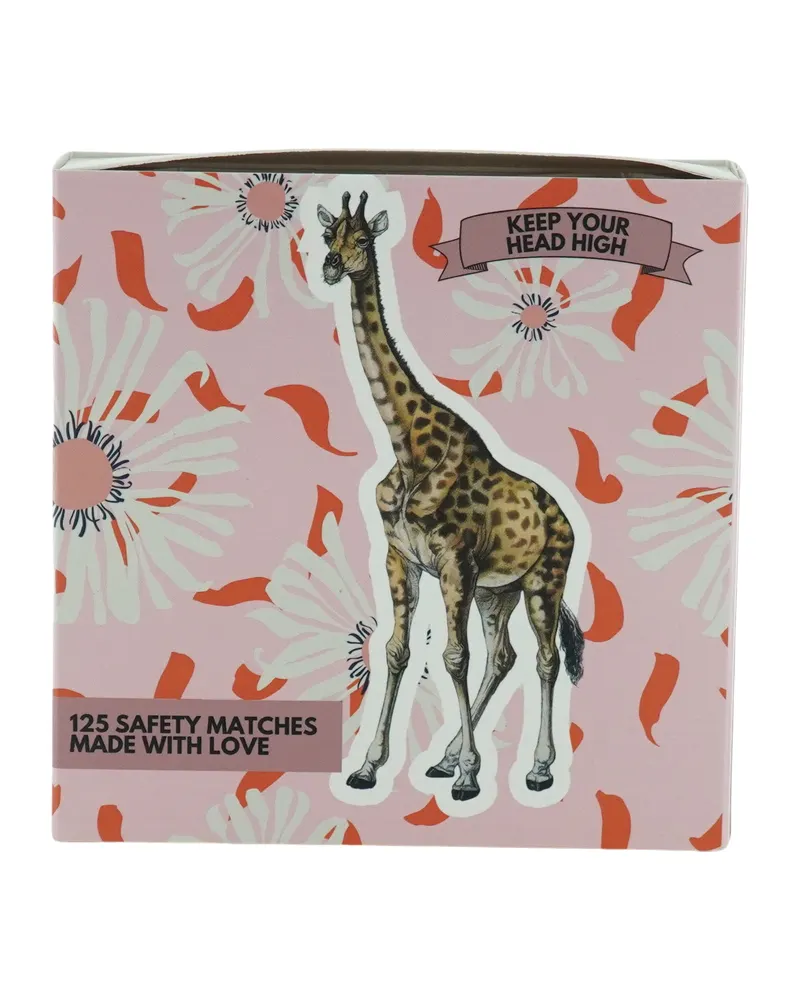 Streichholzschachtel Giraffe mit rosa Streichhölzern aus Holz von Housevitamin in Rosa (Streichholzköpfe), Schachtel: 11 × 11 × 3 cm, Ansicht 2