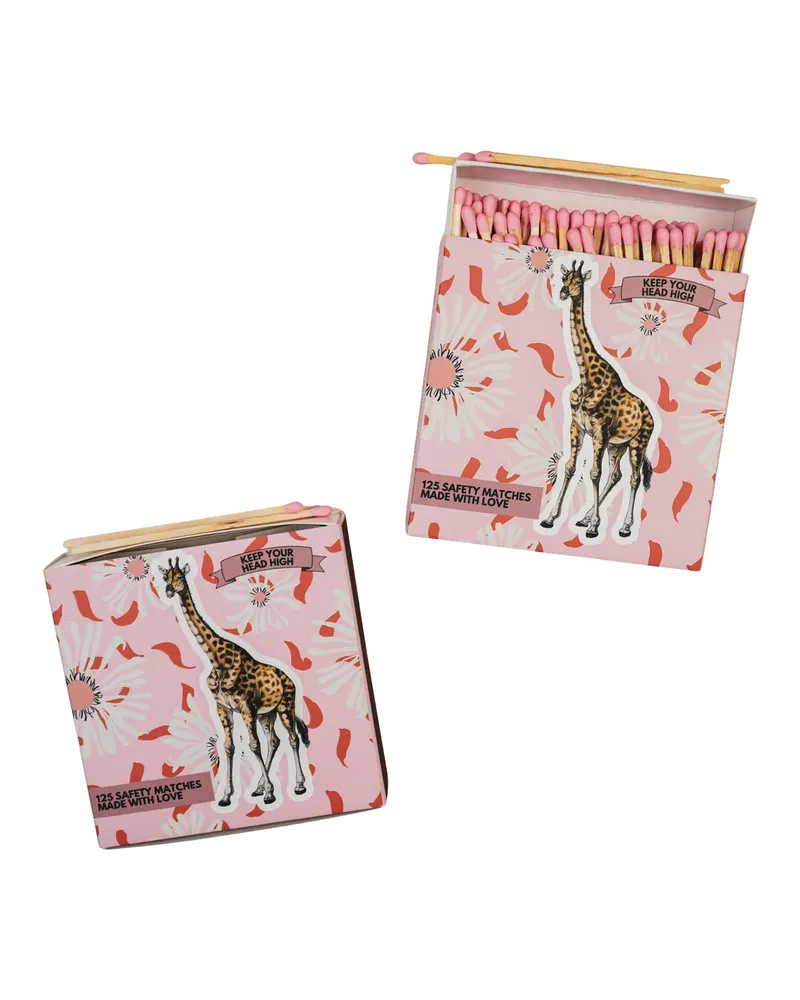 Streichholzschachtel Giraffe mit rosa Streichhölzern aus Holz von Housevitamin in Rosa (Streichholzköpfe), Schachtel: 11 × 11 × 3 cm, Ansicht 7