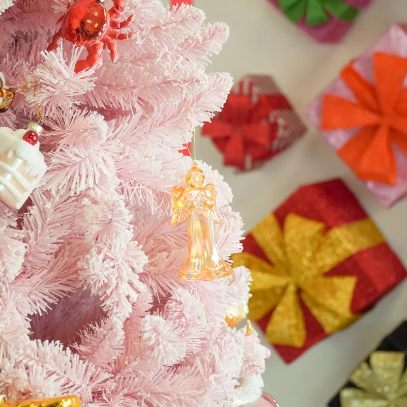 Christbaumschmuck Engel aus Kunststoff mit irisierendem Glanz von Housevitamin in Gelb, 6 × 5,5 × 11 cm, Ansicht 3