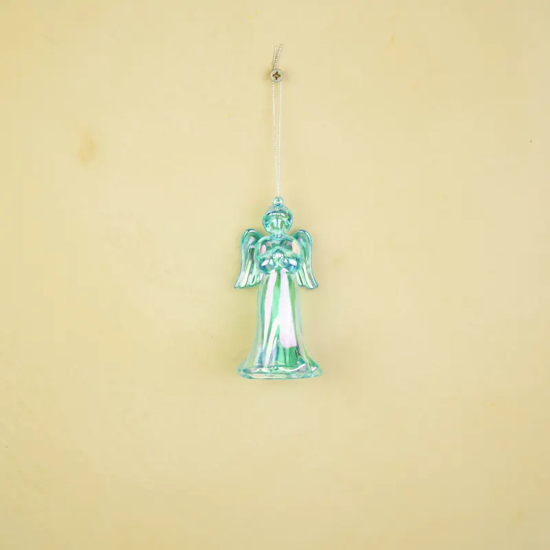 Christbaumschmuck Engel aus Kunststoff mit irisierendem Glanz von Housevitamin in Blau, 6 × 5,5 × 11 cm, Ansicht 3