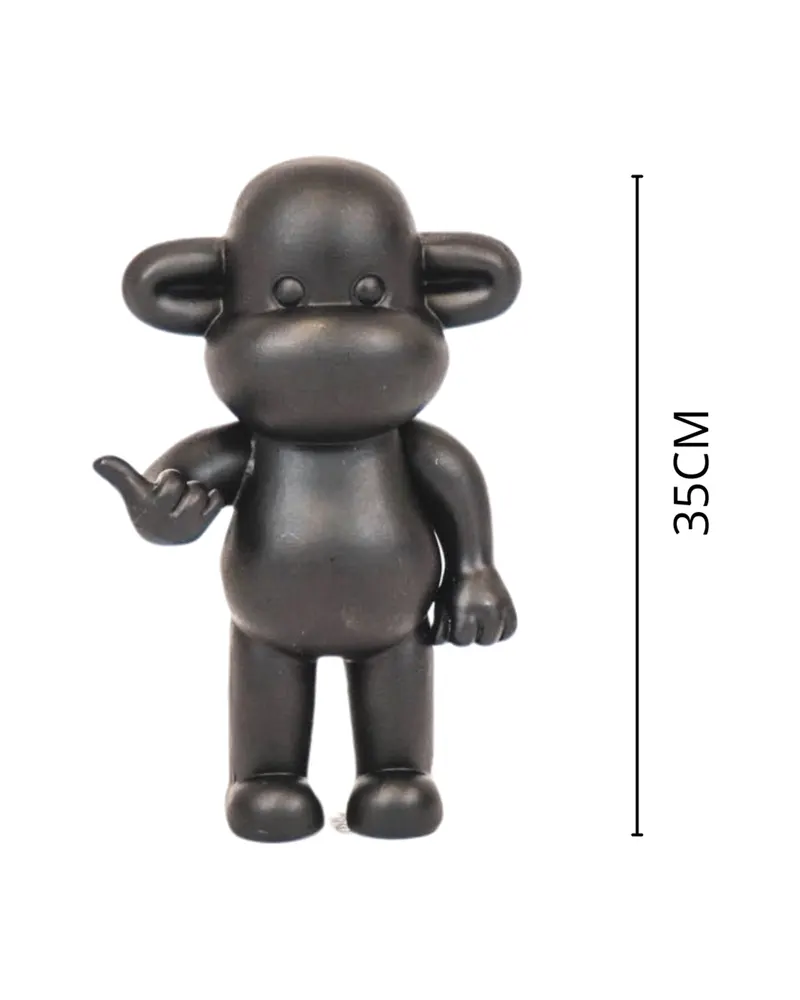 The Legend Affen-Dekofigur aus Polyresin mit Hang-Loose-Geste von Housevitamin in Schwarz, 20,5 × 13,5 × 35 cm, Ansicht 3