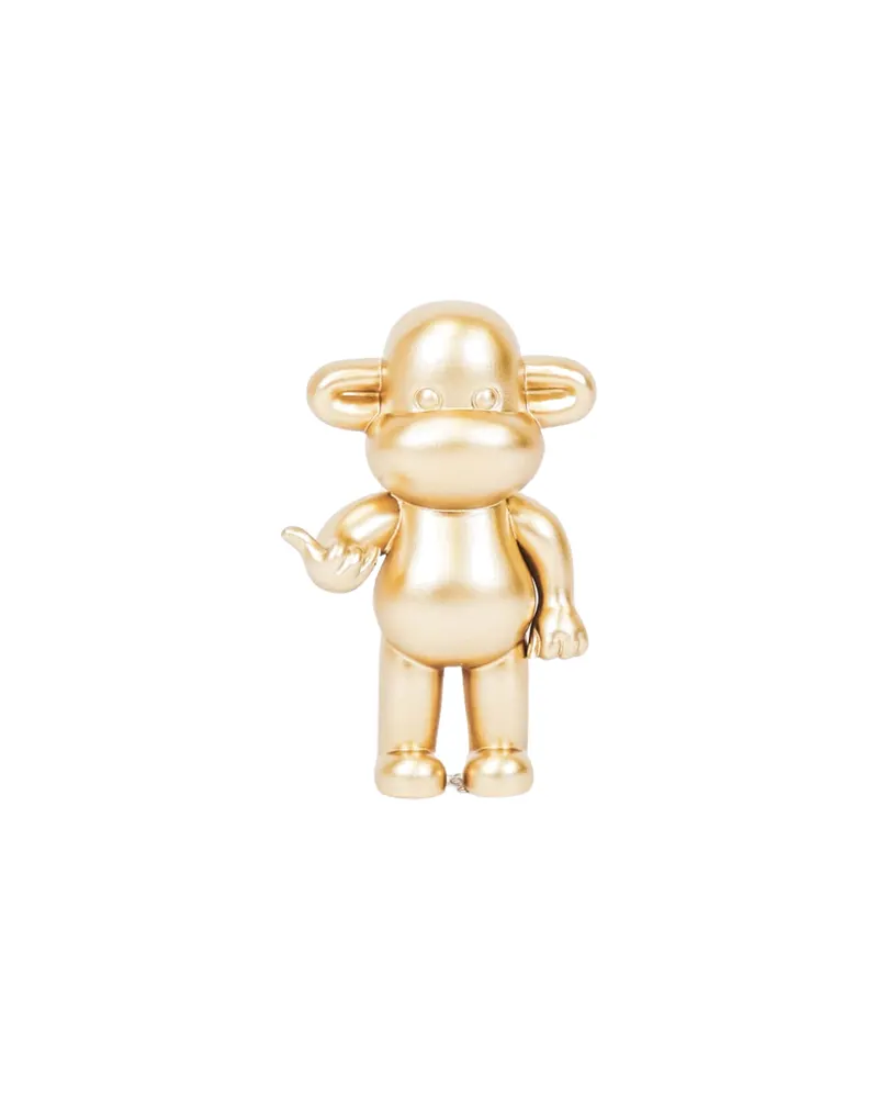 The Legend Affen-Dekofigur aus Polyresin mit Hang-Loose-Geste, Goldfarben