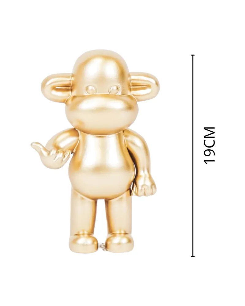 The Legend Affen-Dekofigur aus Polyresin mit Hang-Loose-Geste von Housevitamin in Goldfarben, 11 × 7 × 19 cm, Ansicht 3
