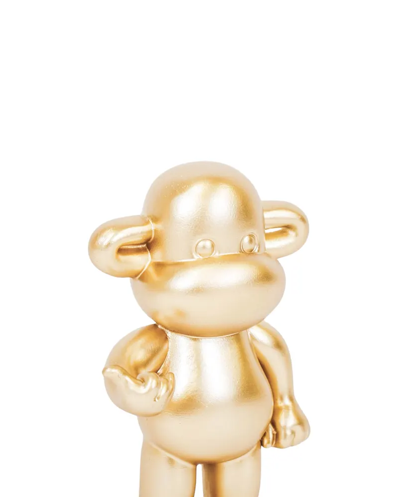 The Legend Affen-Dekofigur aus Polyresin mit Hang-Loose-Geste von Housevitamin in Goldfarben, 11 × 7 × 19 cm, Ansicht 7