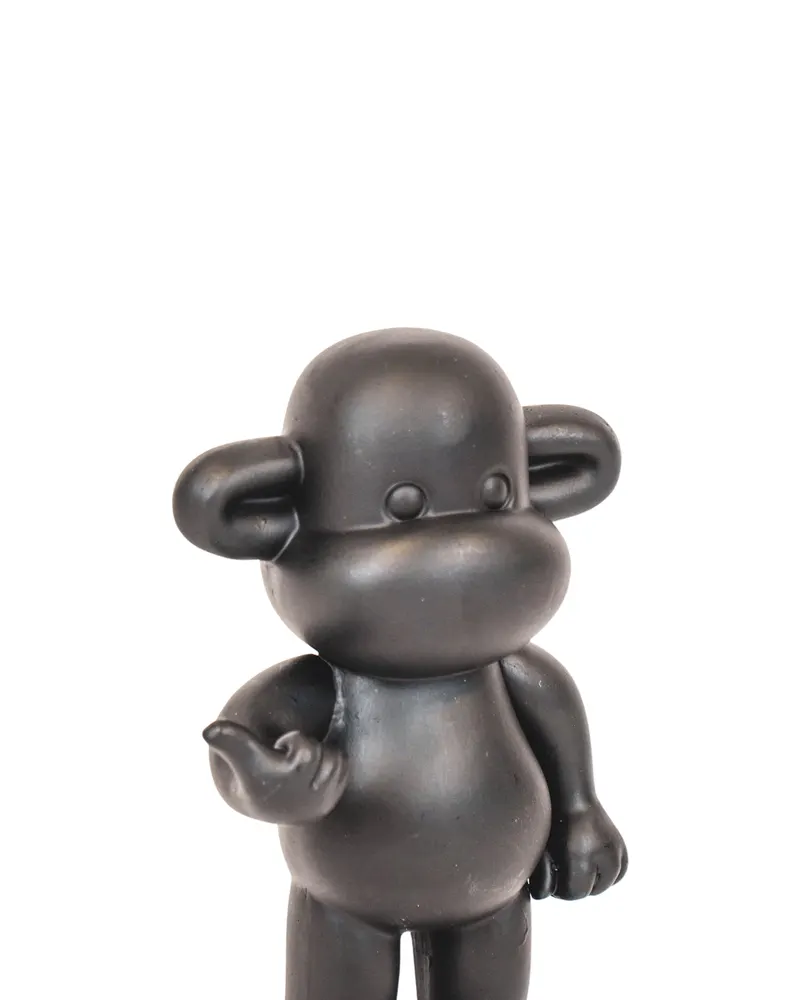 Dekofigur Affe „The Legend“ aus Polyresin mit Hang-Loose-Geste von Housevitamin in Schwarz, 11 × 7 × 19 cm, Ansicht 5