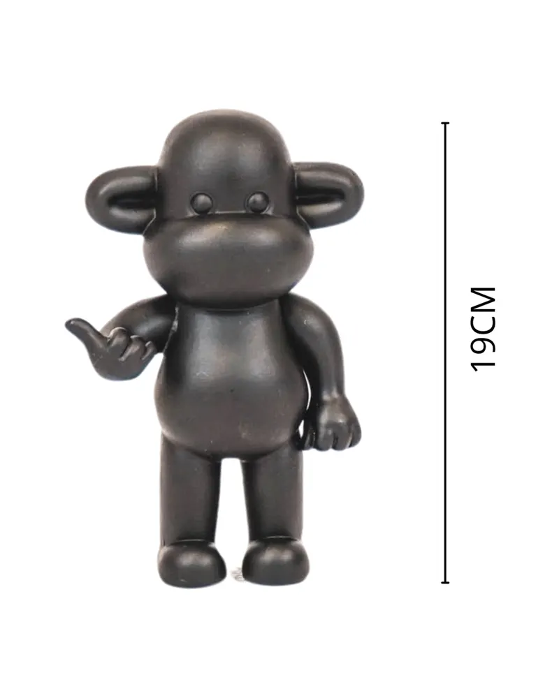 Dekofigur Affe „The Legend“ aus Polyresin mit Hang-Loose-Geste von Housevitamin in Schwarz, 11 × 7 × 19 cm, Ansicht 7