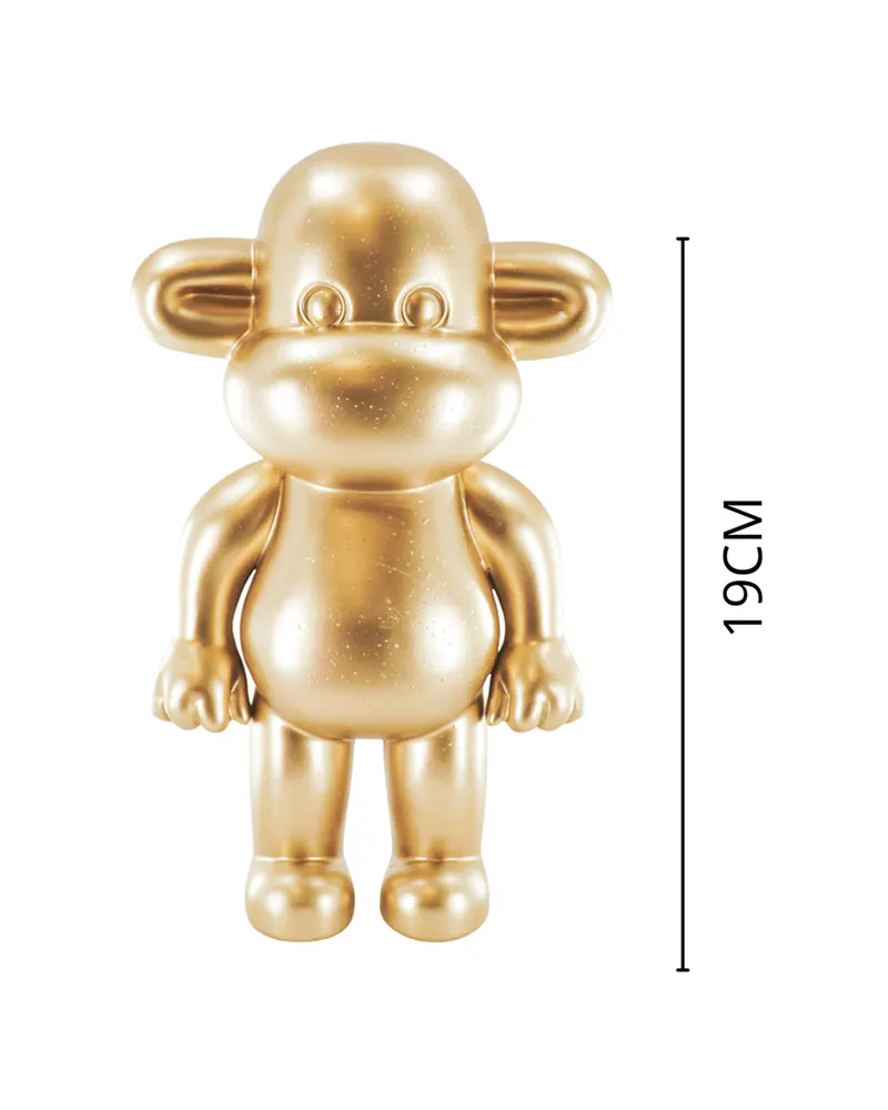 Dekofigur „The Legend“, Affe aus Polyresin von Housevitamin in Gold, 11 × 7 × 19 cm, Ansicht 3