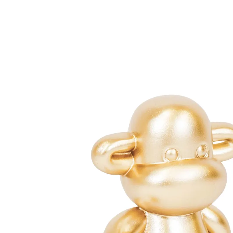 Dekofigur „The Legend“, Affe aus Polyresin von Housevitamin in Gold, 11 × 7 × 19 cm, Ansicht 5
