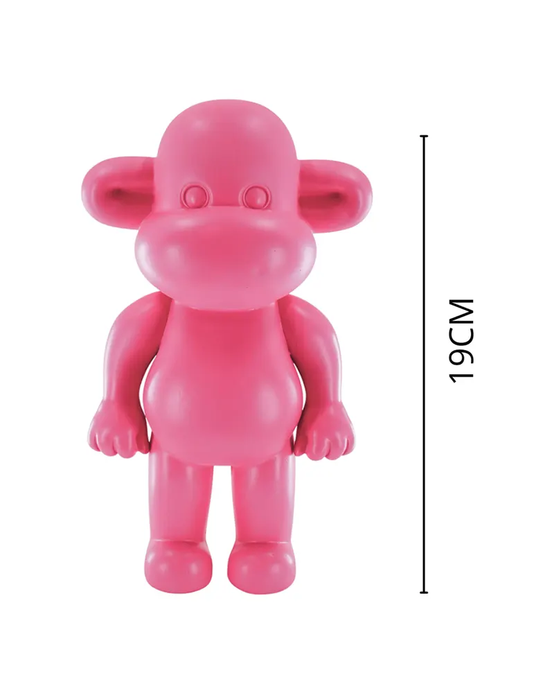 Dekofigur „The Legend“, Affe aus Polyresin von Housevitamin in Rosa, 11 × 7 × 19 cm, Ansicht 3