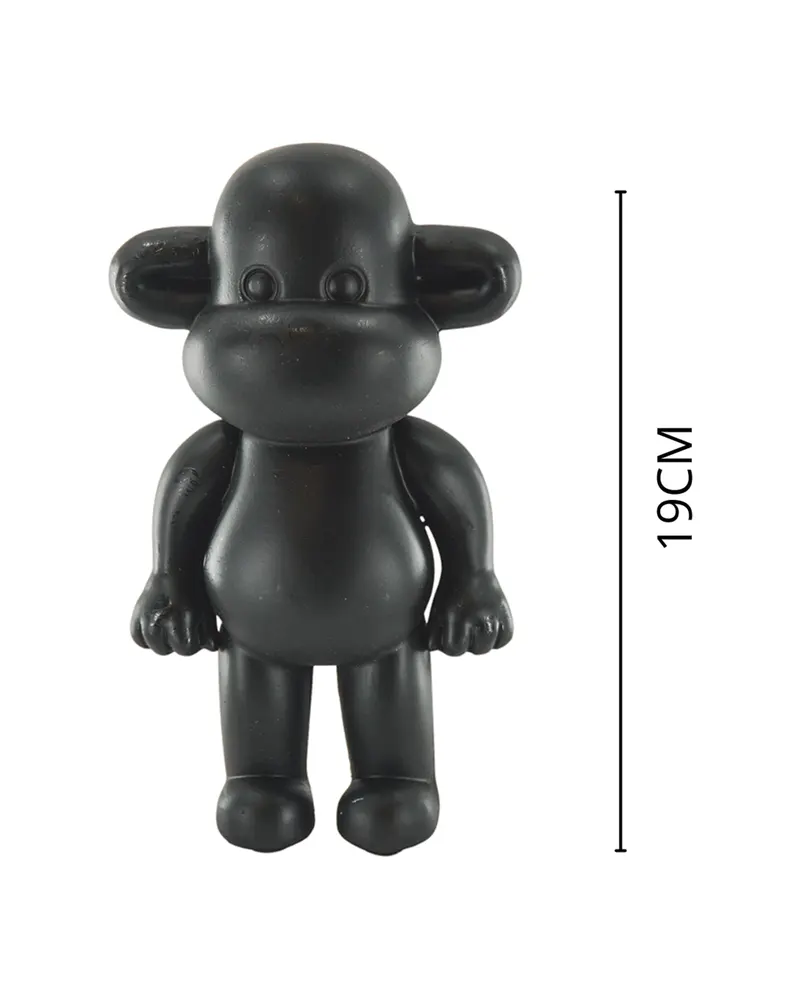 Dekofigur Affe „The Legend“ aus Polyresin, schwarz von Housevitamin in Schwarz, 11 × 7 × 19 cm, Ansicht 3