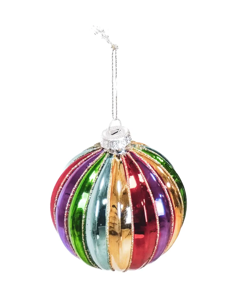 Weihnachtsanhänger Glaskugel in bunten Farben, 8 × 8 cm von Housevitamin in Mehrfarbig, Ansicht 2