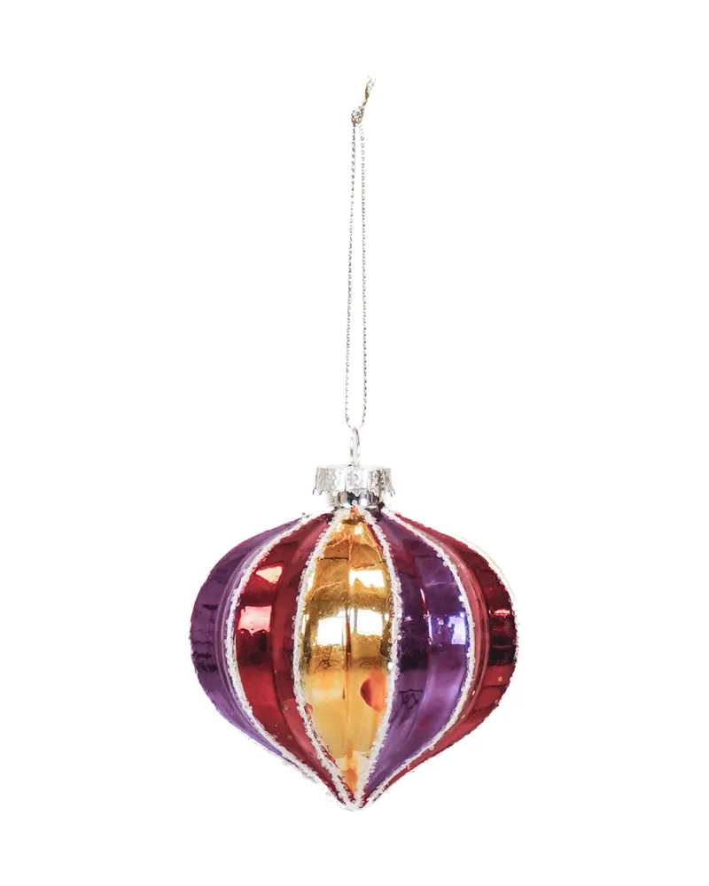 Mehrfarbiger Weihnachtsanhänger in Kugelform aus Glas, Mehrfarbig