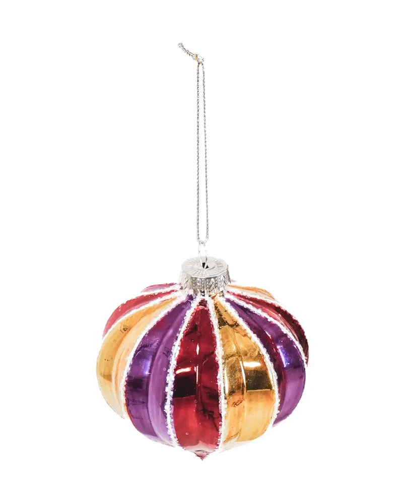 Mehrfarbiger Weihnachtsanhänger in Kugelform aus Glas von Housevitamin in Mehrfarbig, 8 × 8 cm, Ansicht 2