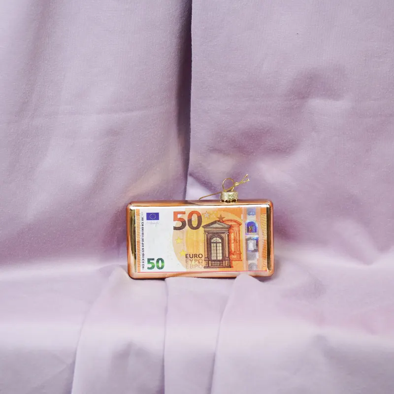 Weihnachtsanhänger im 50-Euro-Schein-Motiv aus Glas, 2er-Set von Housevitamin, Ansicht 8
