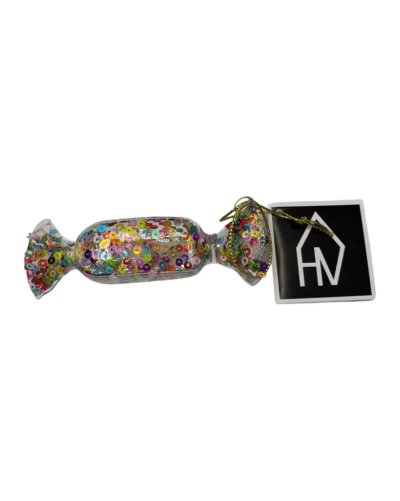 Weihnachtsanhänger Candy aus Glas, 3,5 × 3,5 × 9 cm