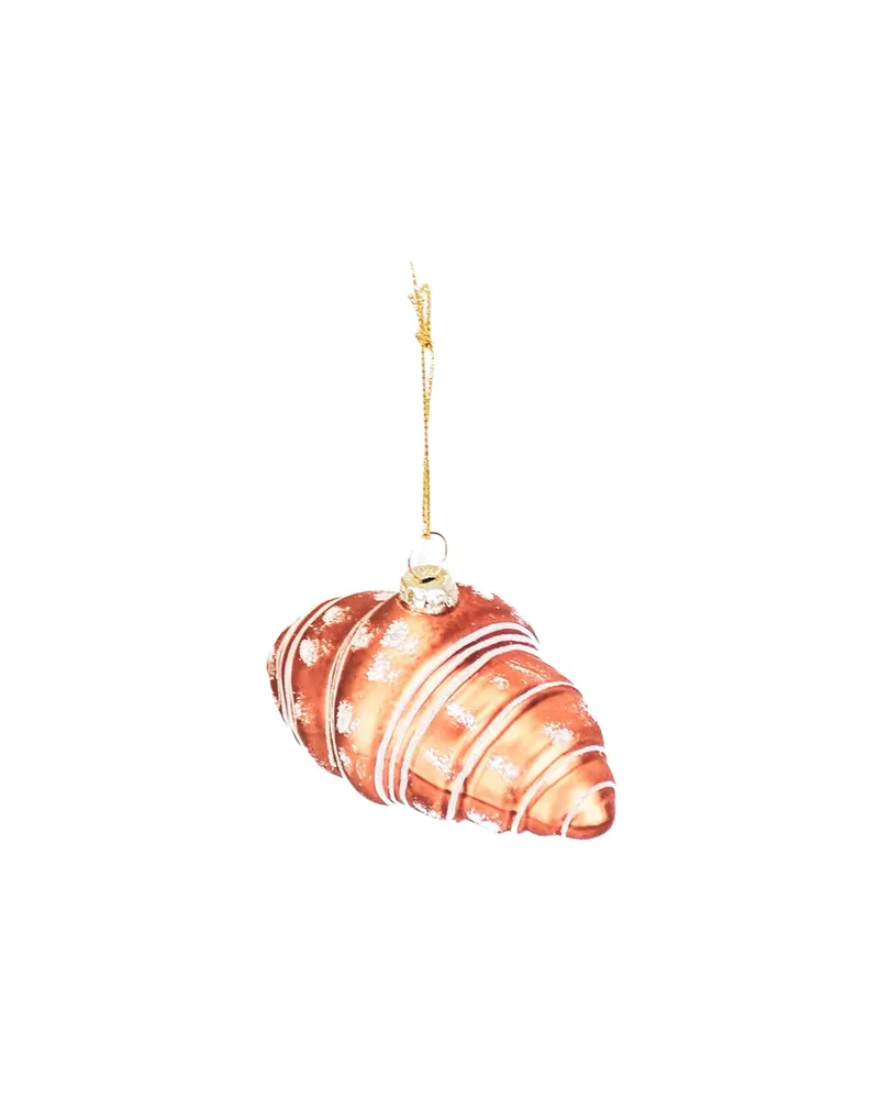 Weihnachtsanhänger mit Croissant-Motiv aus Glas von Housevitamin, 9,5 × 5 × 4,5 cm, Ansicht 2