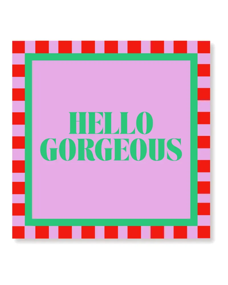 Papierservietten „Hello Gorgeous“ aus FSC-zertifiziertem Papier von Housevitamin in Pink, Rot und Grün, 33 × 33 cm, Ansicht 1