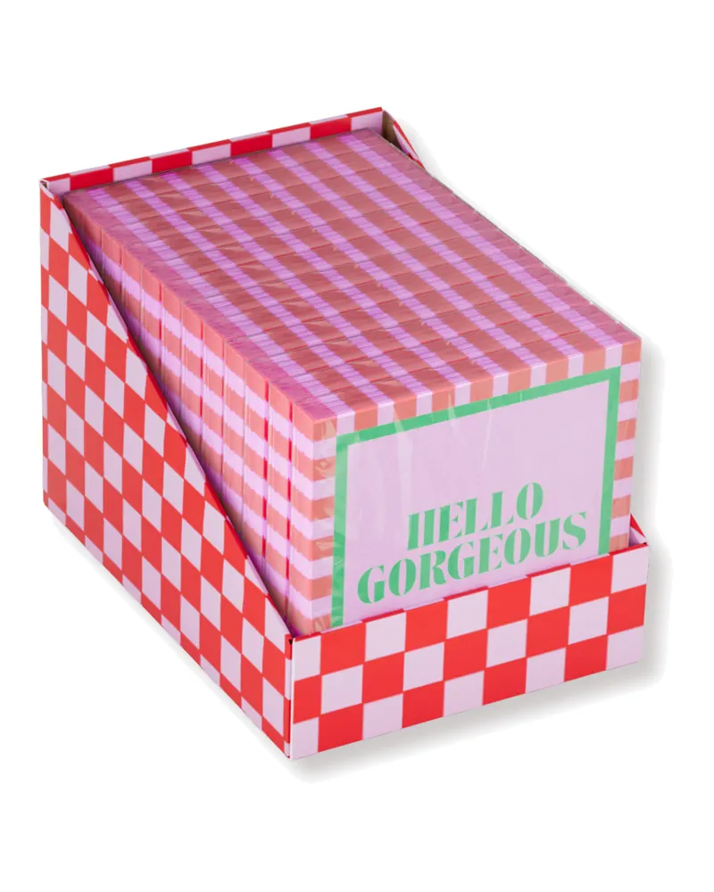 Papierservietten „Hello Gorgeous“ aus FSC-zertifiziertem Papier von Housevitamin in Pink, Rot und Grün, 33 × 33 cm, Ansicht 2